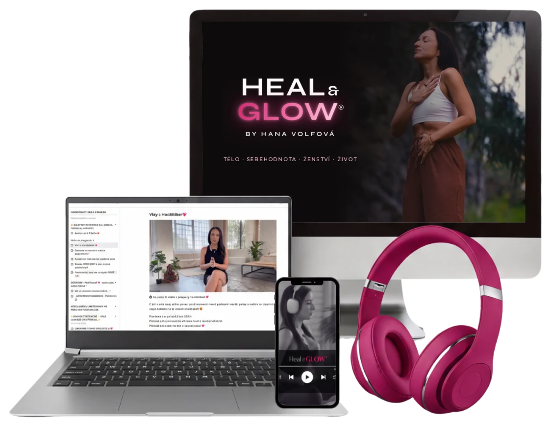 Program Heal&GLOW® na počítači, notebooku a mobilu se sluchátky